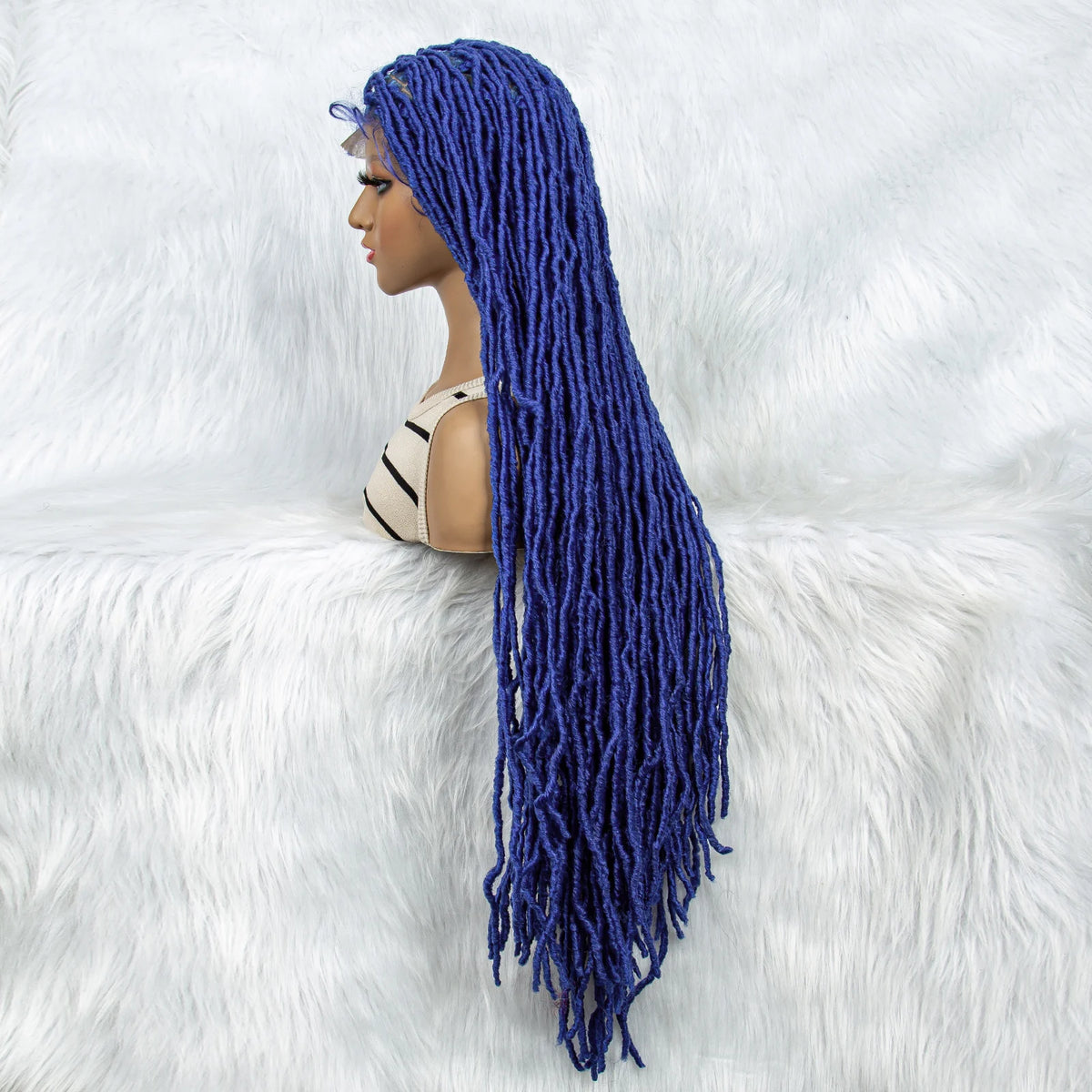 Pink & Blue Braided Wig | Full Lace Butterfly Locs & Dreadlocks