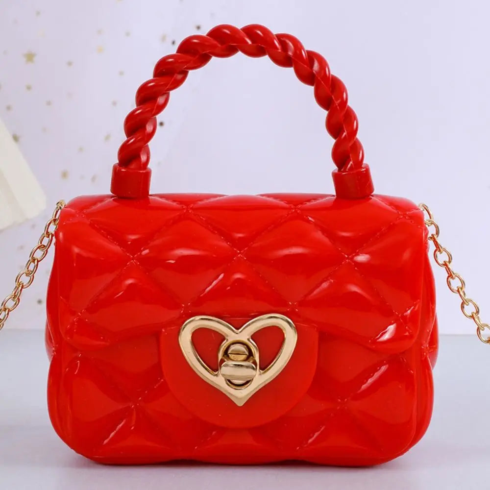Kids Fashion Heart Shoulder Bag | Girls Mini PU Leather Crossbody & Coin Purse | Luxury Jelly - view 7