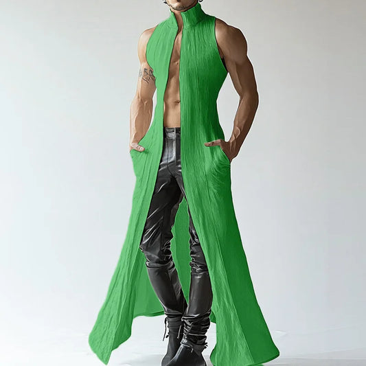 Deconstruction Texture Cardigan Vest | Sophisticated American Style Long-Style Silhouette | Elegant "Sleeveless" Summer Streetwear | "Dignified" Textured Tank Top for Radiant Versatile Styling Luxegan