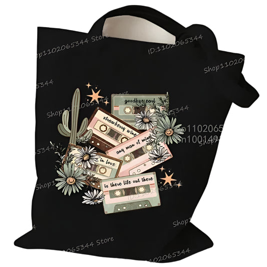 Bohemian Style Floral Tote Bag | Vintage Plant Shopper Handbag (Fashion Canvas Shoulder Bag for Women, Girls & Students) Luxegan