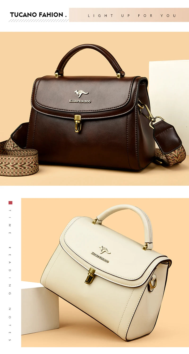 High Quality Leather Shoulder Crossbody Bags for Women 2024 Ladies Luxury Designer Fashion Handbags Female Messenger Sac A Main