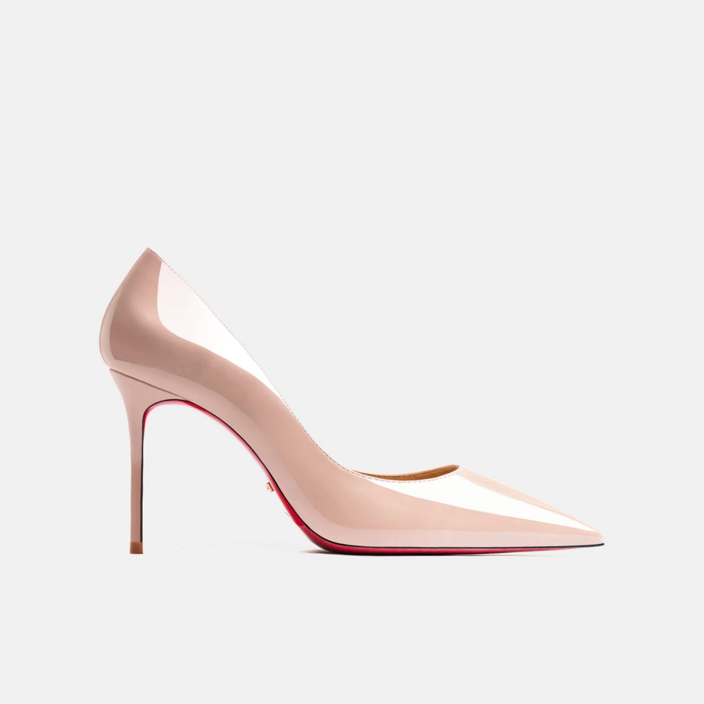 Designer Luxury Brand Stilettos | Sophisticated Red-Bottom Patent Leather Pumps | Elegant "Handmade Classics" Silhouette | "Dignified" Sexy Pointed Toe Party Shoes for Radiant Versatile Styling Luxegan
