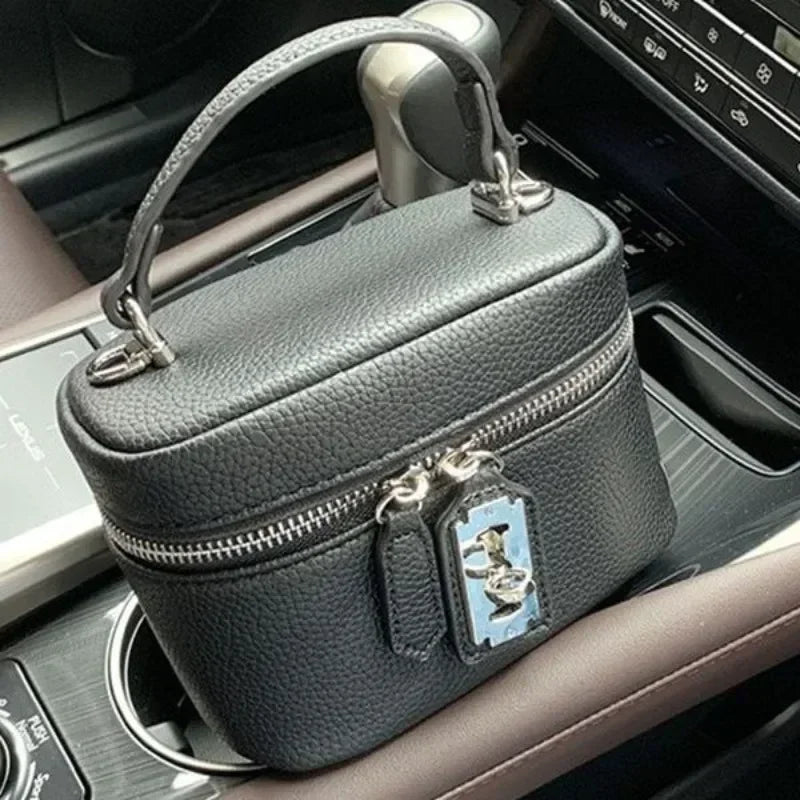 Fashion Box Women’s Handbag | Sophisticated Designer Thick Canvas Shoulder Bag | Elegant Casual Spring & Summer Crossbody | Luxury Small Square Purse with "Dignified" Structured Frame Luxegan