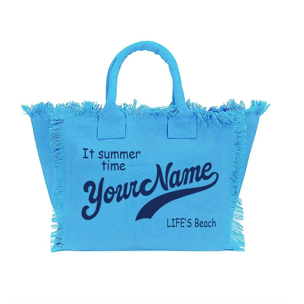 Customizable Fashion Canvas Bucket Tote | Large Capacity Commuting & Beach Bag Luxegan