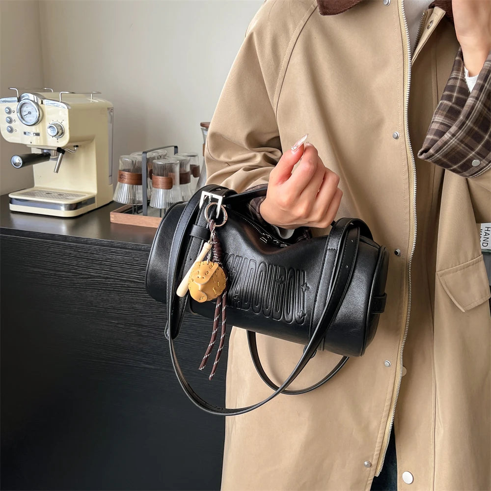 Multifunctional Cylinder Shaped Shoulder Bags | Winter Designer Handbags & Luxury Crossbody Bag