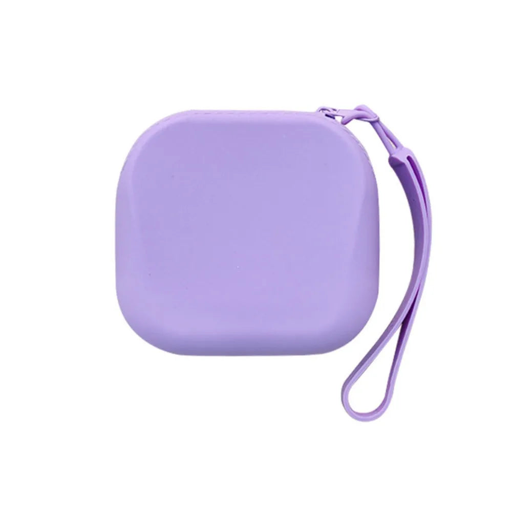 Morandi Color Silicone Cosmetic Bag | Rectangle Large Capacity Multifunction Storage Pouch | Solid Color Zipper Coin Purse Luxegan