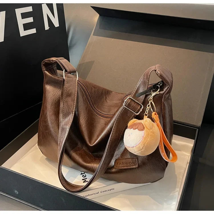 New Trendy Women's Crossbody Bag | Retro PU Leather Dumpling Shoulder Bag & Lightweight Tote Bag Luxegan