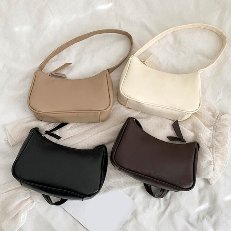 Casual One-Size Women’s Shoulder Bag | Sophisticated Armpit Portable Bag | Luxury Designer Baguette Purse | Fashion-Forward PU Leather Side Bag with Interior Slot Pocket (Model: Portable Bag) Luxegan