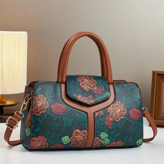 Luxury Handbag Fashion Print | Large Capacity Soft Leather Women's Shoulder Crossbody Bag & Leisure Designer Purse Luxegan