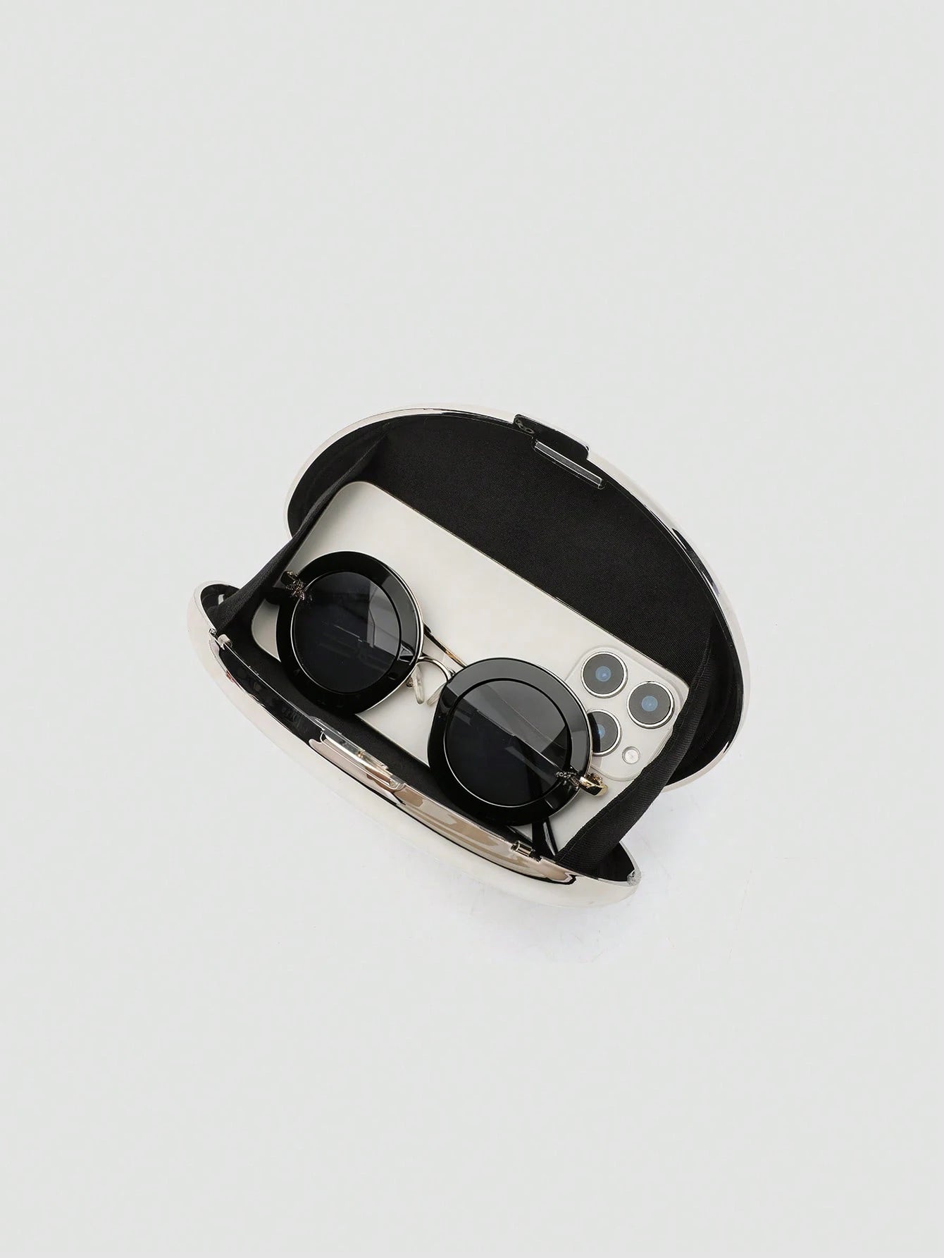 Designer Acrylic Shell Shape Clutch | Sophisticated "Shiny Metal" Silhouette | Elegant Gold and Silver Evening Bag | "Dignified" High-Performance Crossbody Essential for Radiant Versatile Styling Luxegan