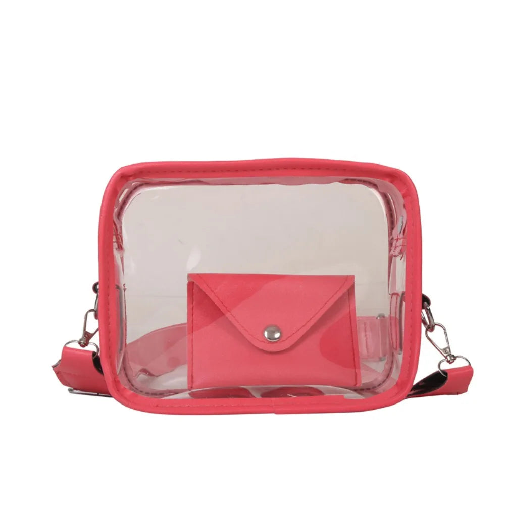 Transparent PVC Jelly Bag | Sophisticated Candy-Color Square Handbag | Elegant Casual Letter-Detail Crossbody | "Dignified" Modern Tote for Versatile "Chic" Styling Luxegan