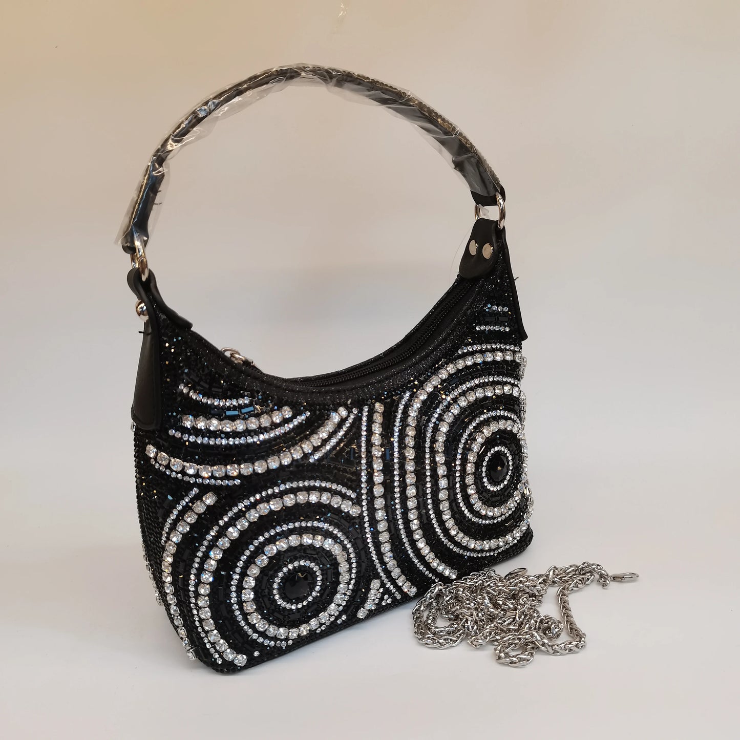 Soft Rhinestone Embellished Evening Bag | Fashion Chain Clutch Luxegan