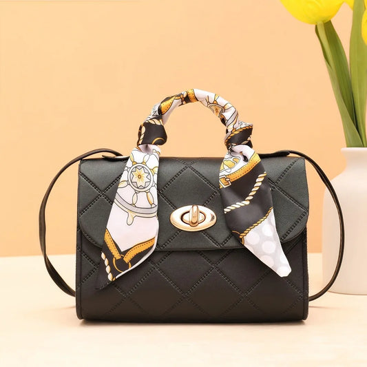 Fashion Handbag Embossed Women's Handbag | Diamond Grid Solid Color Small Square Bag | Elegant Grid Quilted Crossbody Bag Luxegan