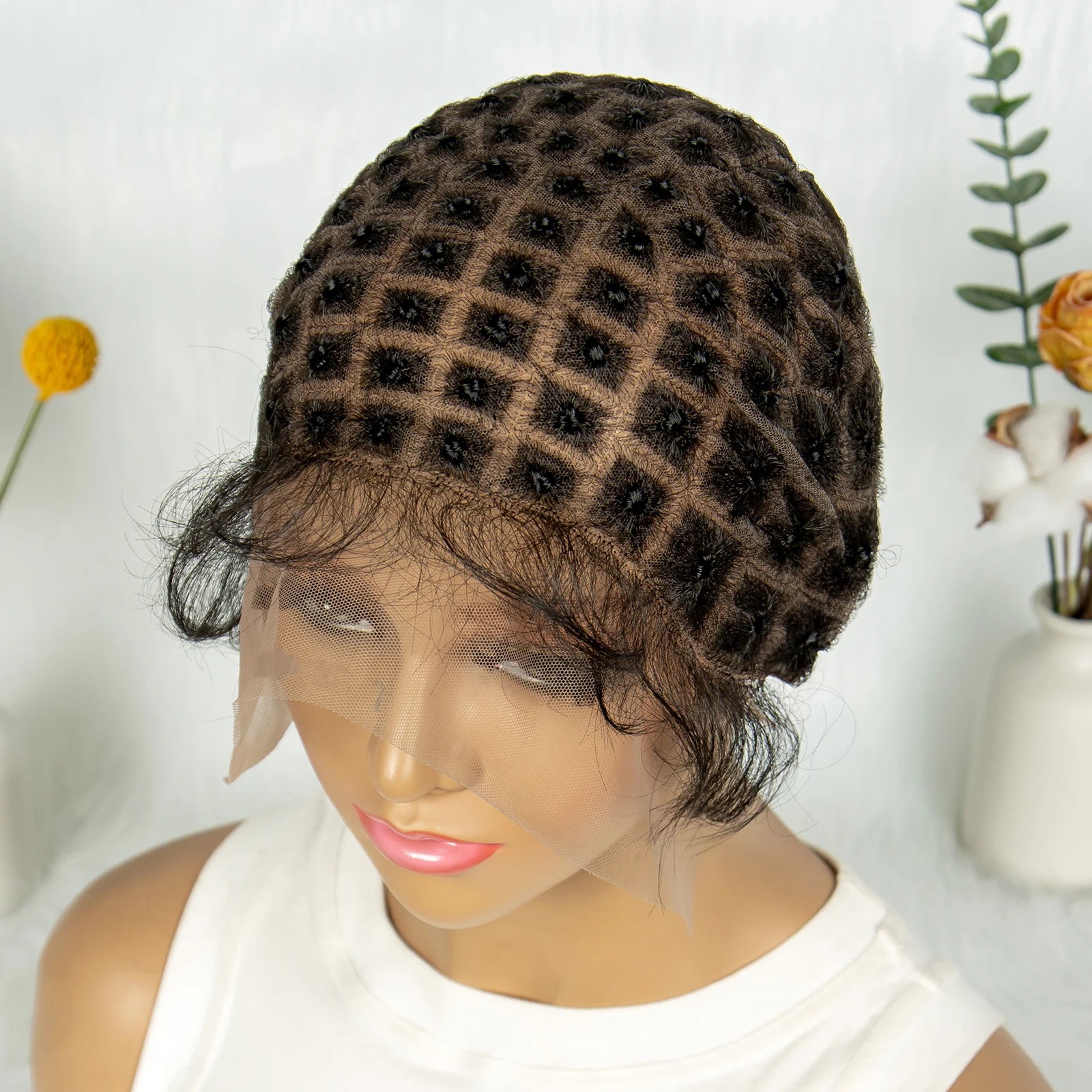 KIMA Pre-Parting Crochet Braid Mesh Cap | Boho Style | Baby Hair Feature Luxegan
