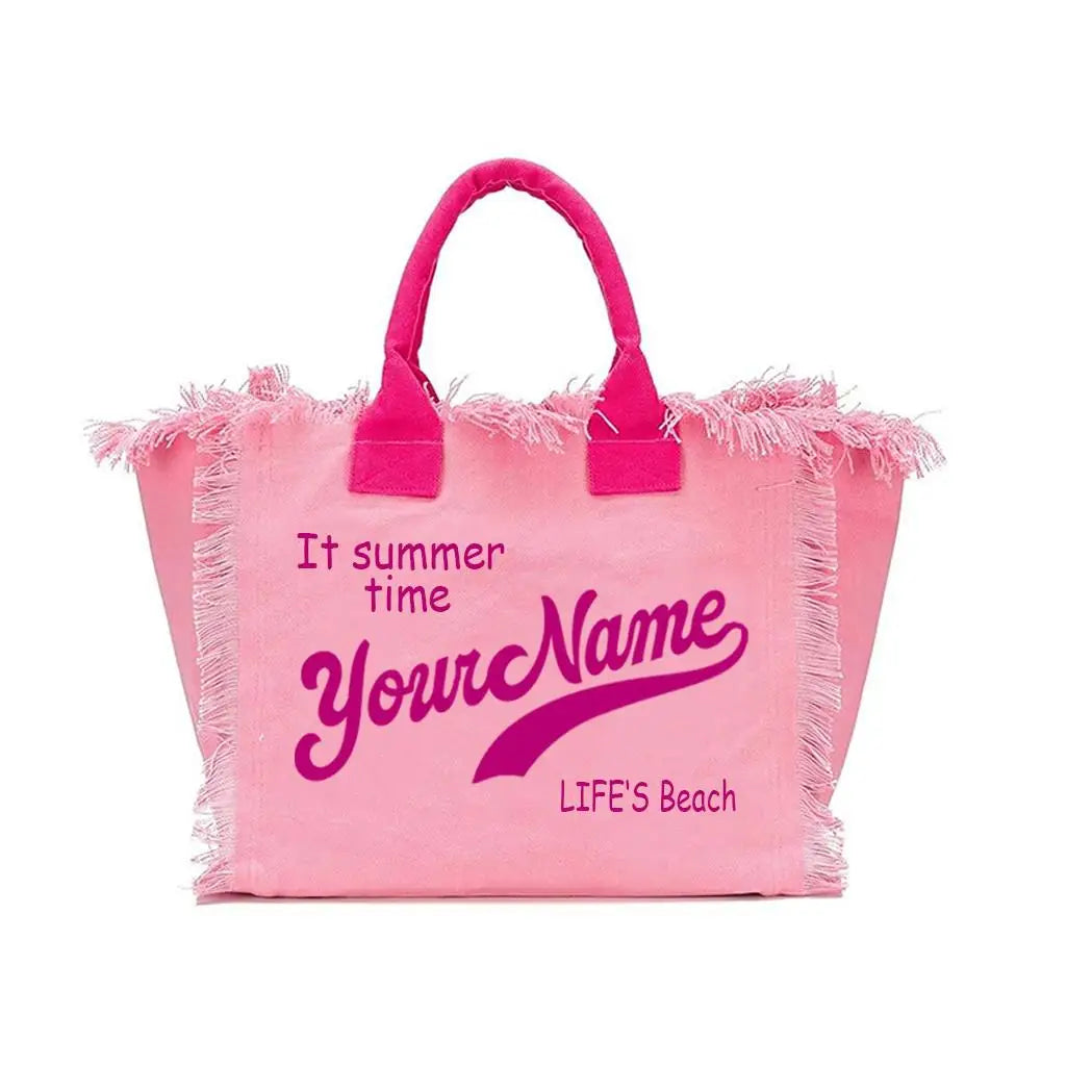 Customizable Fashion Canvas Bucket Tote | Large Capacity Commuting & Beach Bag Luxegan