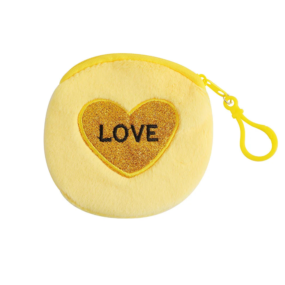 Mini Polyester Round Love Coin Purse | Valentine's Day Gift Keyring Wallet Luxegan