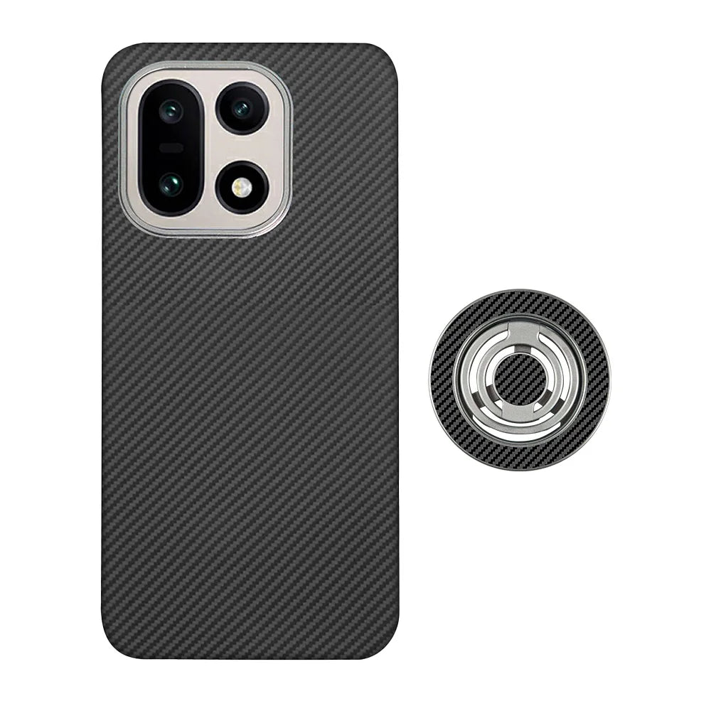 Para funda de teléfono OnePlus 15 de fibra de aramida Kevlar, carcasa dura de fibra de carbono ultradelgada y ligera, cubierta protectora magnética para negocios