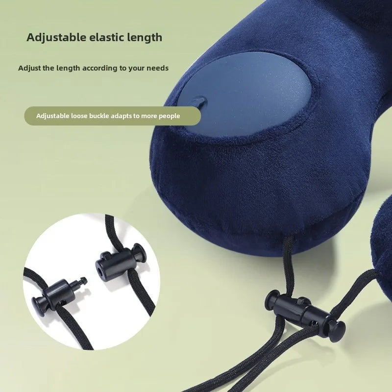 U-Shaped Inflatable Travel Pillow | Sophisticated "Press-to-Inflate" Silhouette | Elegant Portable Air-Filled Neck Support Cushion | "Dignified" High-Performance Travel Essential for Radiant Versatile Styling Luxegan