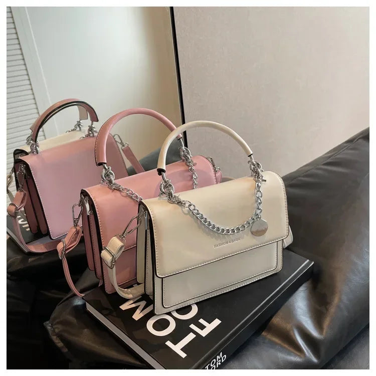 Luxury Hard Square Crossbody | Fashion Chain Shoulder Bag Luxegan