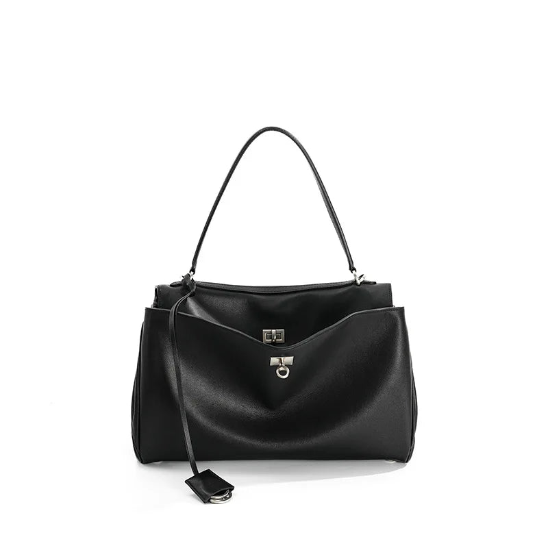 Rodeobag Leather Handbag | Single Shoulder Crossbody Bag | Large Capacity Women's Commuting High-end Tote Bag Luxegan