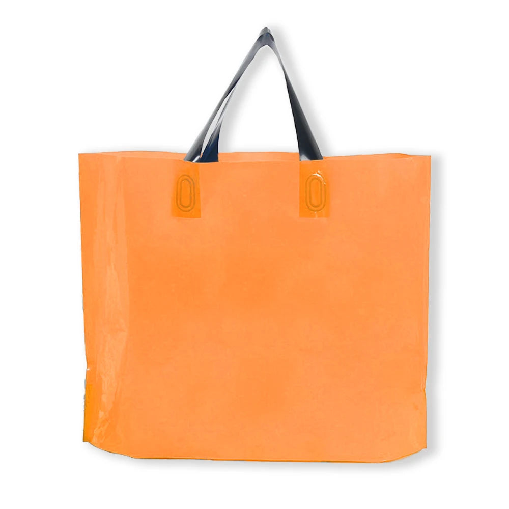 Custom Logo Plastic Shopping Bags | Personalized Small Business Boutique Retail Bags | Premium Gift Packaging with Handles for Parties, Weddings, and Events (20/50pcs Sets) Luxegan