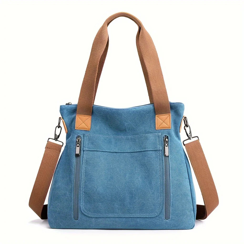 Canvas Large Capacity Casual Tote | Versatile Shoulder Crossbody Bag Luxegan