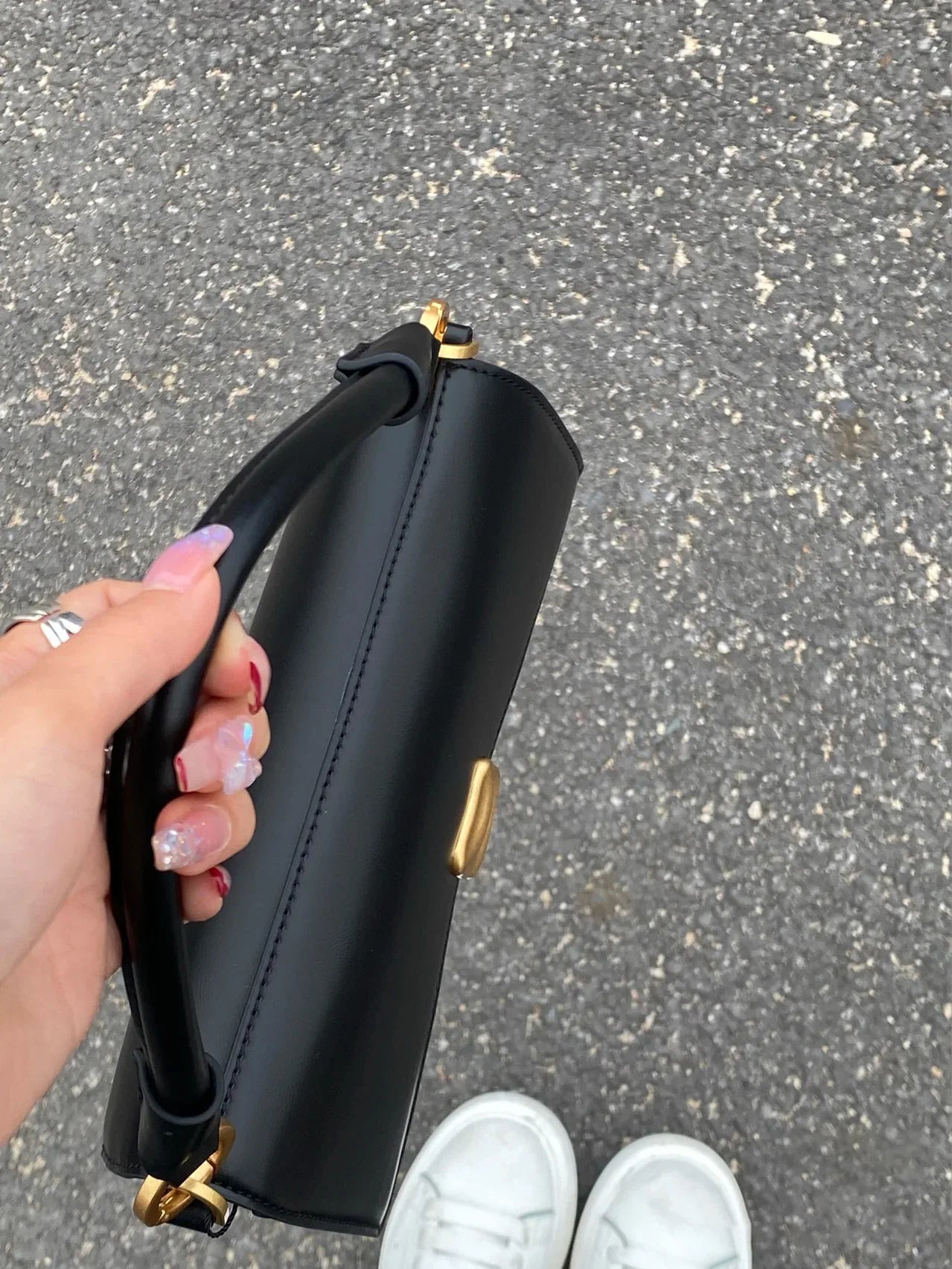 Structured PU Leather Flap-Lock Bag Luxegan