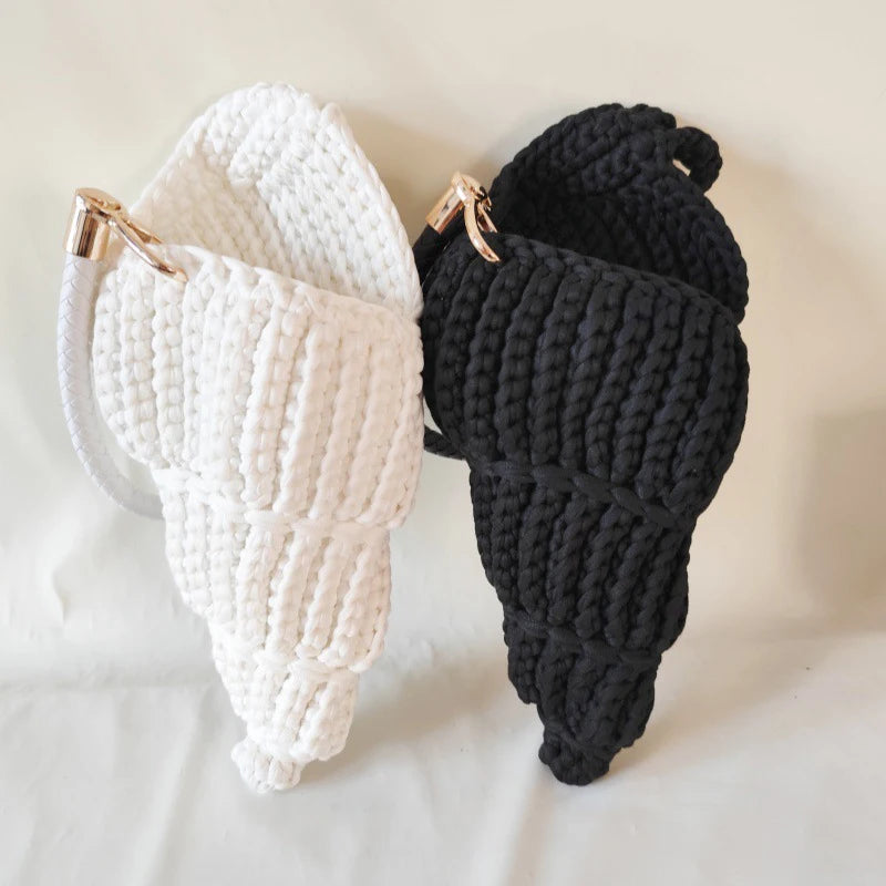 Hand-Woven Shell Bag | Luxury Pearl Chain Crossbody Purse Luxegan