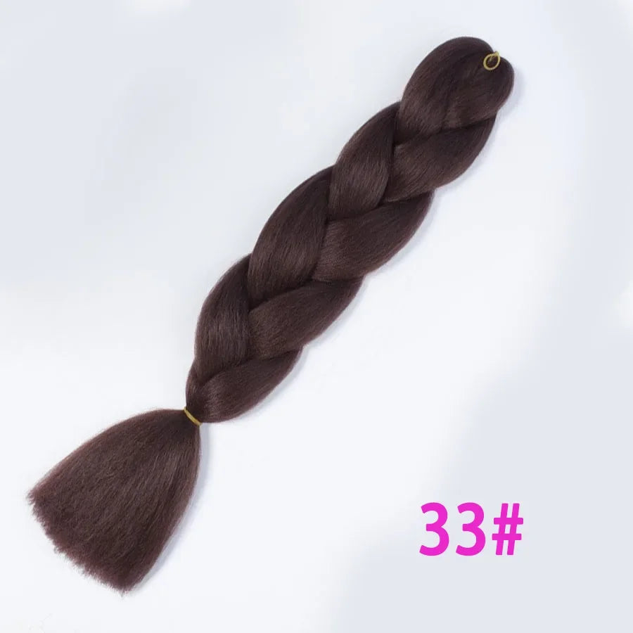 Synthetic Jumbo Braid Kanekalon Braiding Hair 24in | Ombre & Solid Colors | 100g
