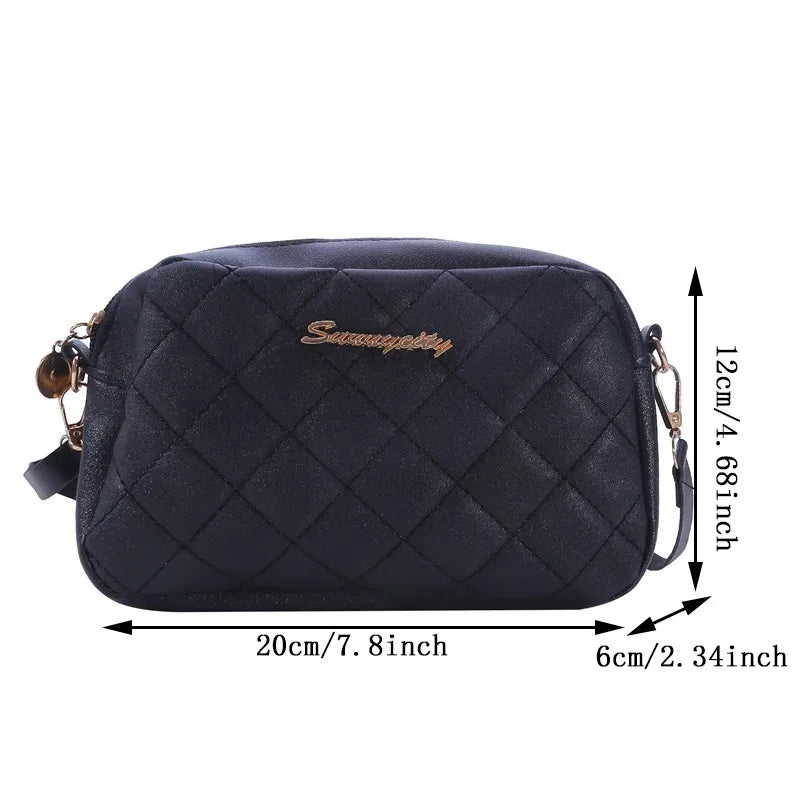 Small Messenger Bag for Women | Trendy Lingge Embroidery & Chain Crossbody Purse Luxegan