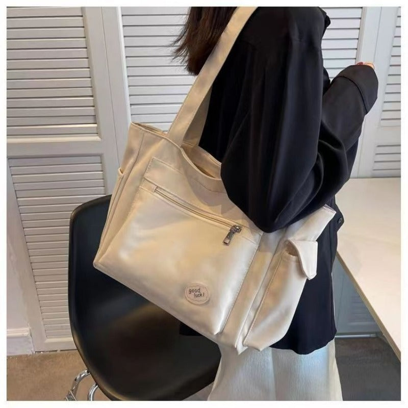 Soft Large Capacity Canvas Tote | Casual Student & Commuter Handbag  Luxegan