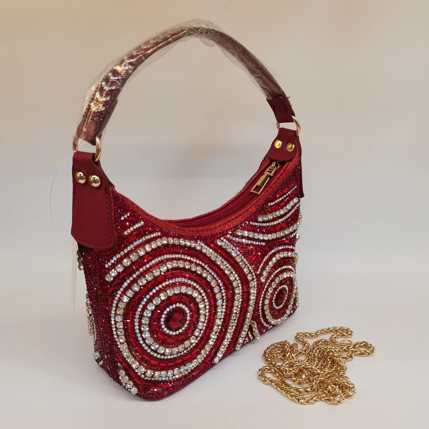 Soft Rhinestone Embellished Evening Bag | Fashion Chain Clutch Luxegan