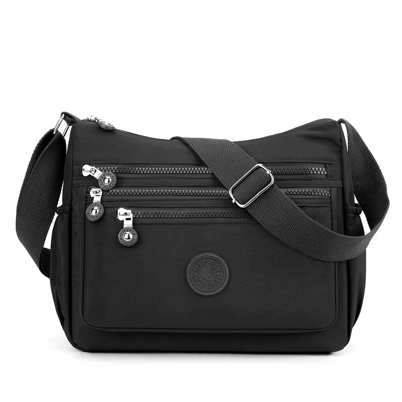 Nylon Multi-Pocket Shoulder Bag | Waterproof Casual Messenger Bag Luxegan