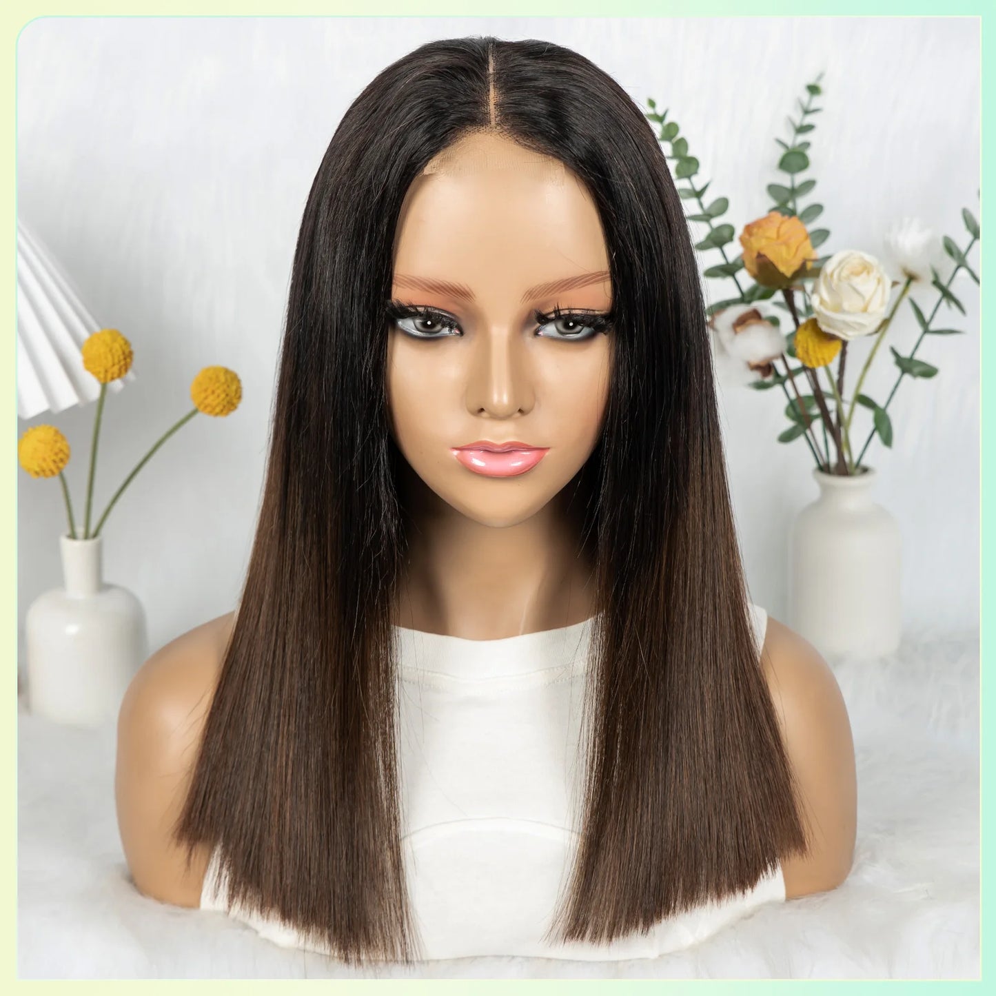 16A Double Drawn 1BT4 Chocolate Brown Bone Straight Wig | 2x6 Real HD Lace Raw Vietnamese Virgin Human Hair Luxegan
