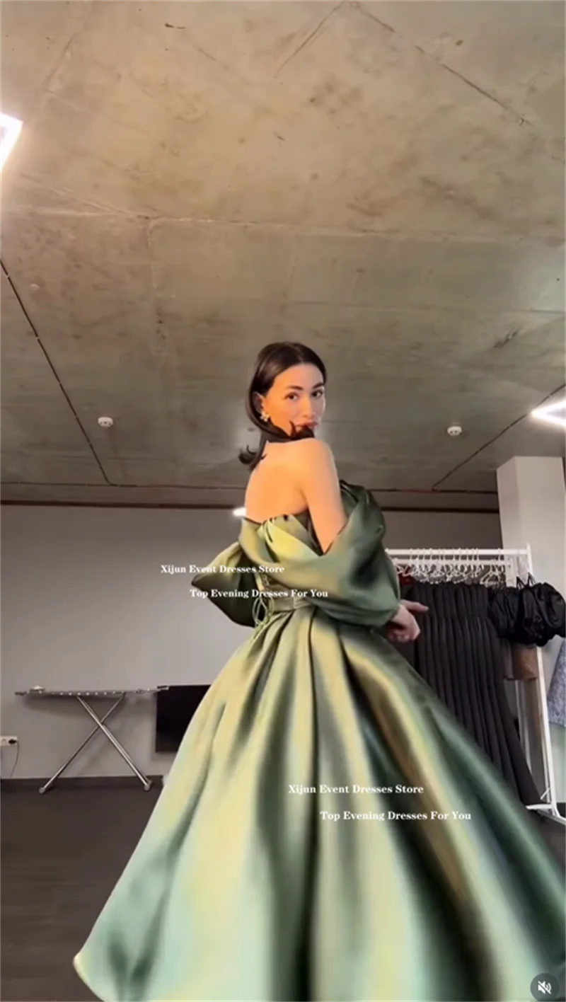 Xijun Modern Green Evening Dresses Off The Shoulder Sweetheart Prom Dress Formal Birthday Party Dresses Vestido 2026 Customized