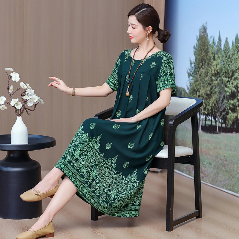 New 2025 Women Dress Female Casual short Sleeve cotton Dresses loose solid Vintage Sweet Clothing Vestidos  vestido verano