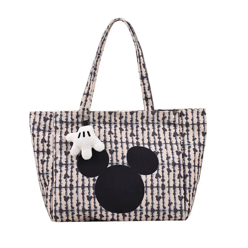 Disney New Women's Canvas Handbag | Large Capacity Shoulder Bag Cute Armpit Mommy Niche Shopping Bag Luxegan