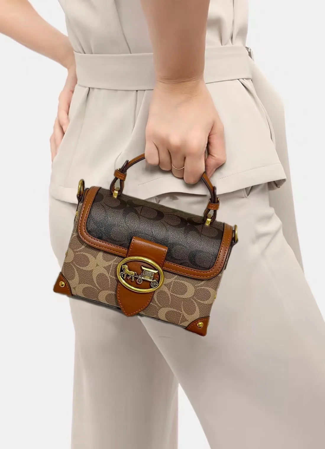 Brand Premium Graffiti Box Small Square Bag | Designer Autumn & Winter Satchel Handbag | Fashionable PVC Single Shoulder Crossbody Bag | Trendy Women’s Streetwear Purse (Model 8099) Luxegan
