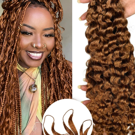 Curly Feather Crochet Human Hair Extensions | 12–30 Inch Luxegan
