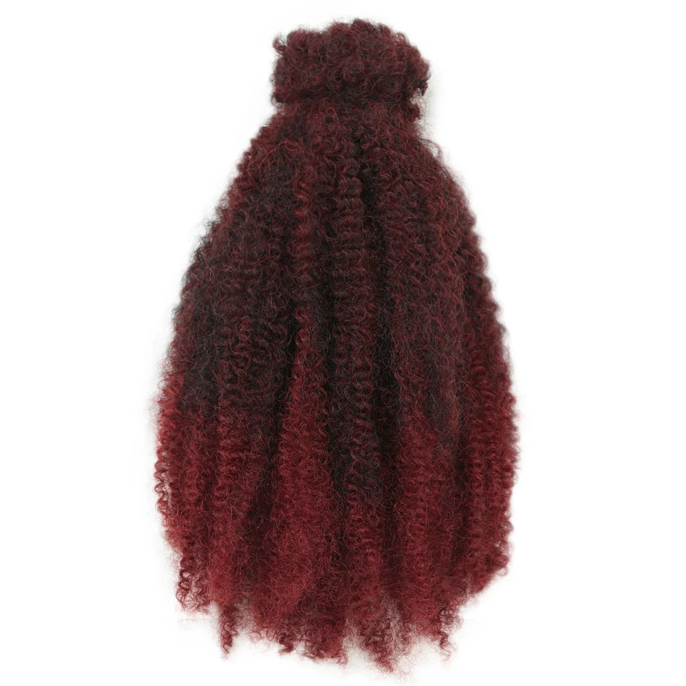 Afro Kinky Curly Bulk Synthetic Braiding Hair 12in – Soft Micro Twist Crochet Hair | 12 Ombré - view 3