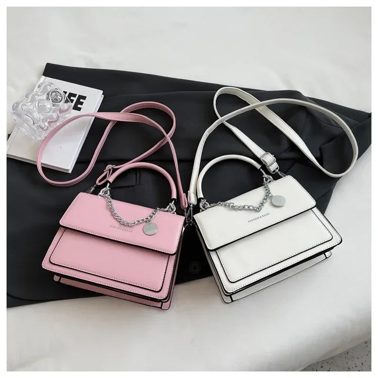 Luxury Hard Square Crossbody | Fashion Chain Shoulder Bag Luxegan