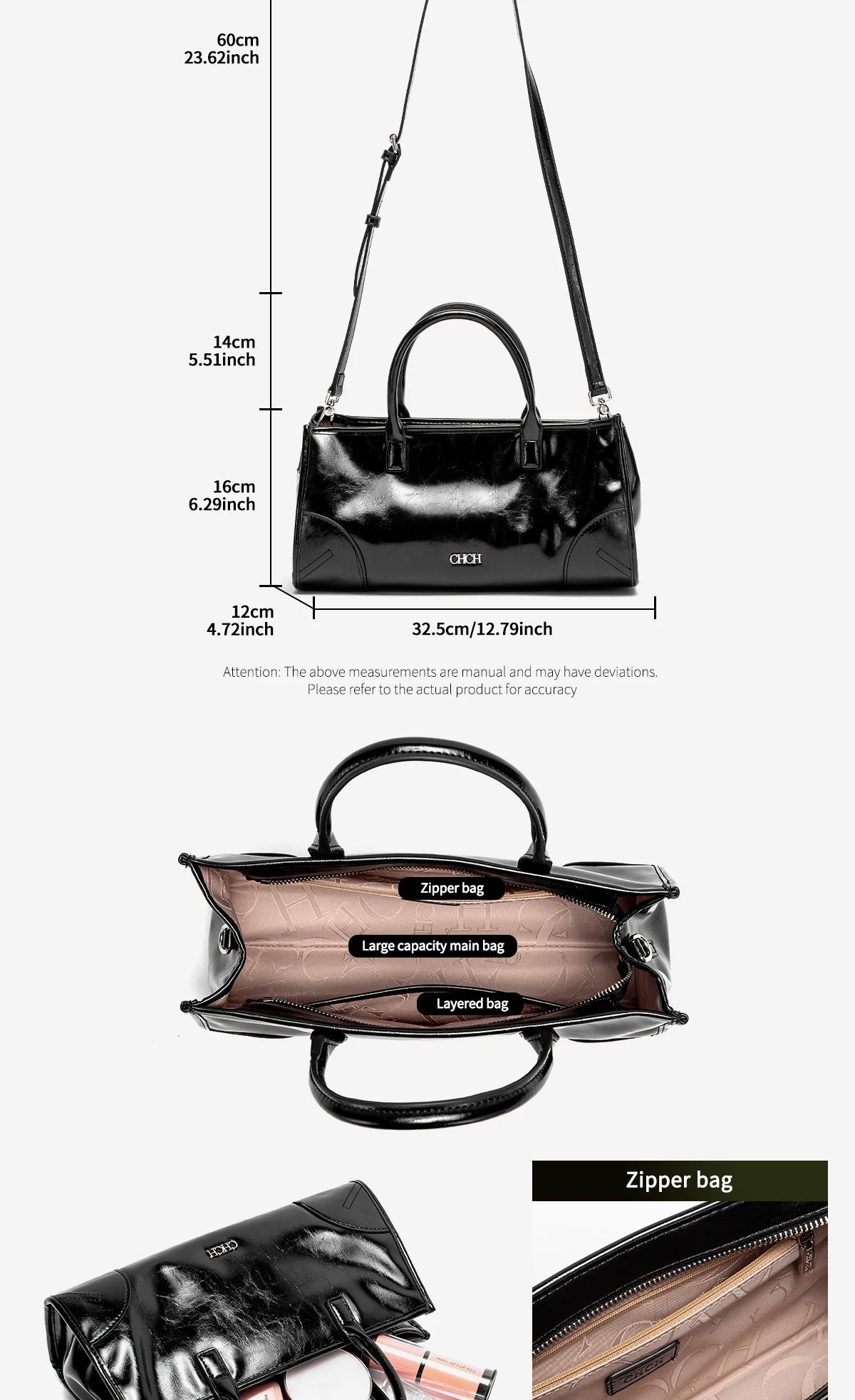 Soft Black Marble Pattern Baguette Bag | Detachable Strap Shoulder Bag Luxegan