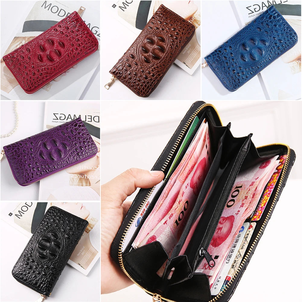 Crocodile Pattern Leather Wallet - Phone Clutch & Card Organizer for Women - Stylish Handbag with Compartments Luxury lighters
