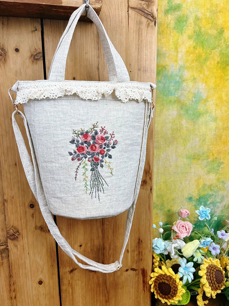 Women's Shoulder Bag Luxury Handbag Chinese Intangible Cultural Heritage | Three-dimensional Embroidery Tote Crossbody Bag Lady Luxegan