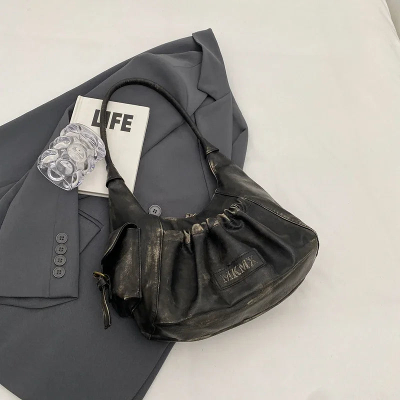 Retro Leather Shoulder Bags for Women | Spring Vintage Underarm Bag Handbags and Purses | Latest Fashion Hand Bag Luxegan