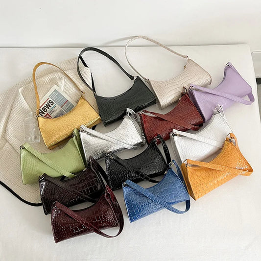 Fashion Exquisite Shoulder Bag | Retro Casual Women's Tote & Female Leather Solid Color Chain Handbag (Small Square Armpit Bag) Luxegan