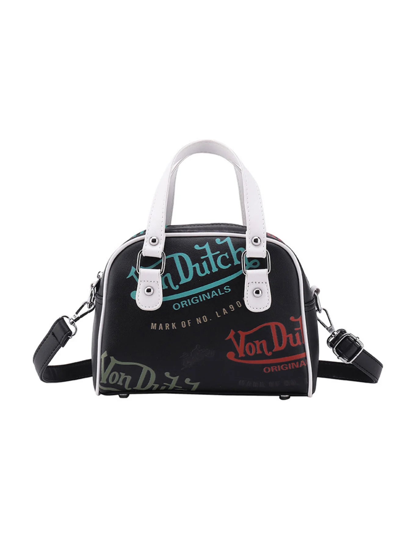 PU Contrast Color Shell Bag | Trendy Letter Print Shoulder & Crossbody Handbag Luxegan