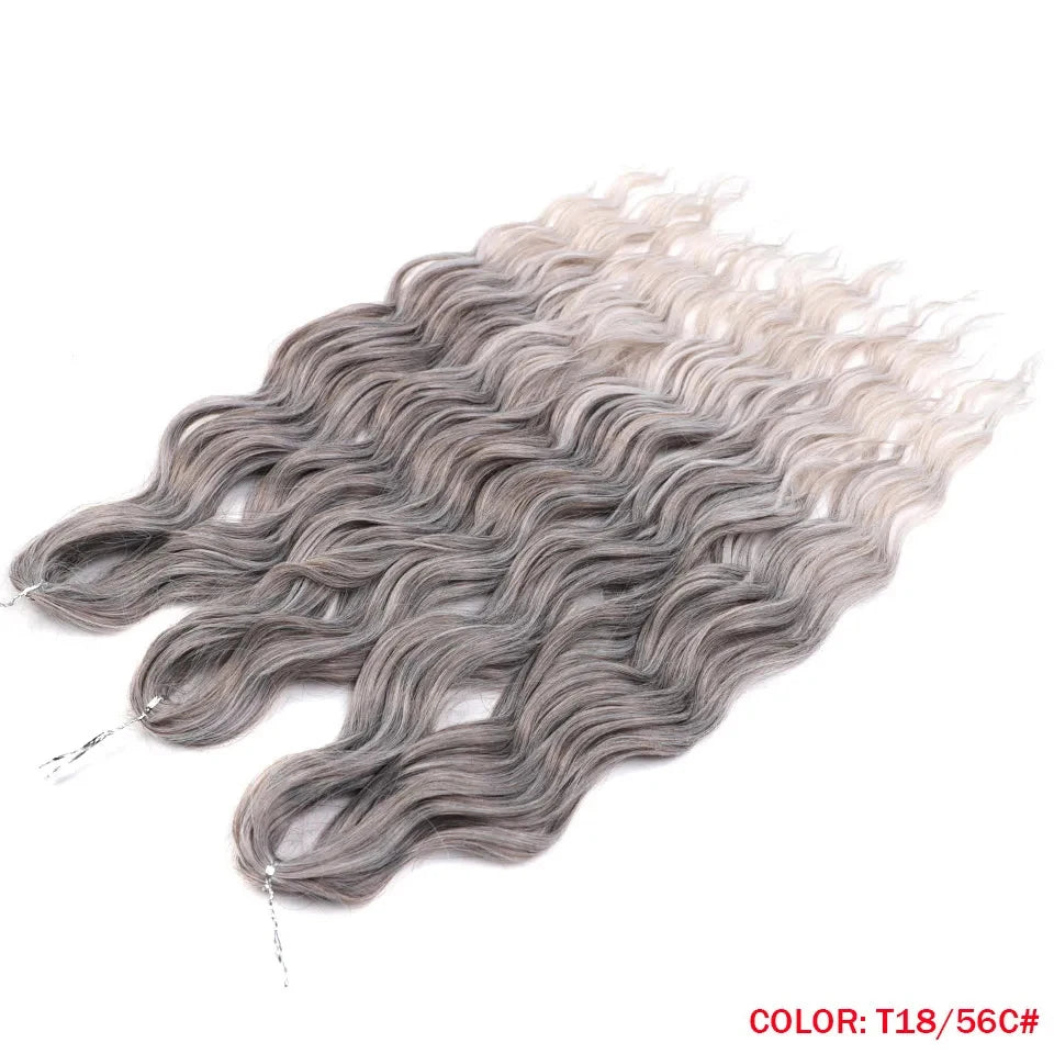 Synthetic Anna Curl Water Wave Crochet Braiding Hair – 24 Inch | 300g | 60 Strands | 88 Ombre & - view 7