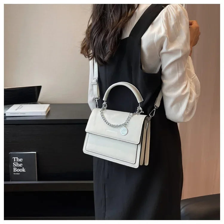 Luxury Hard Square Crossbody | Fashion Chain Shoulder Bag Luxegan