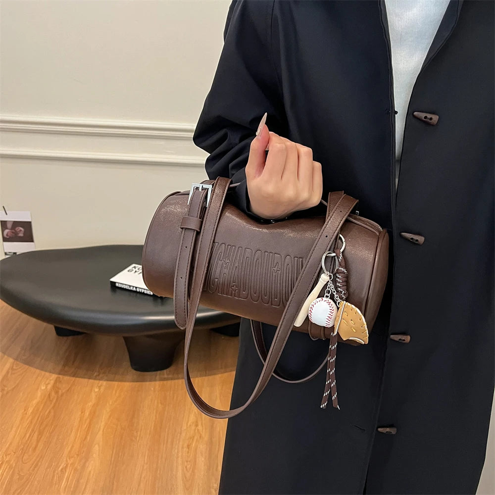 Multifunctional Cylinder Shaped Shoulder Bags | Winter Designer Handbags & Luxury Crossbody Bag Luxegan